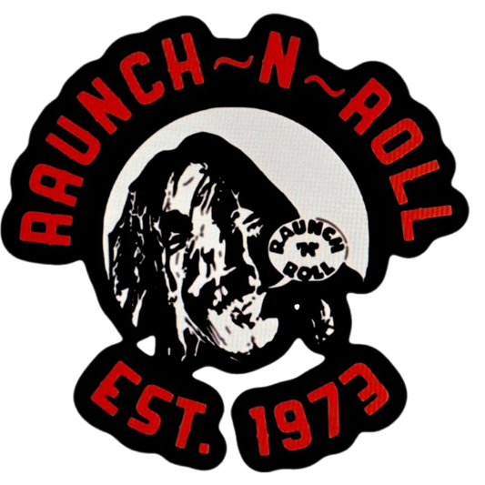 Awesome lithograph of dad on the back of the raunch n roll live album!