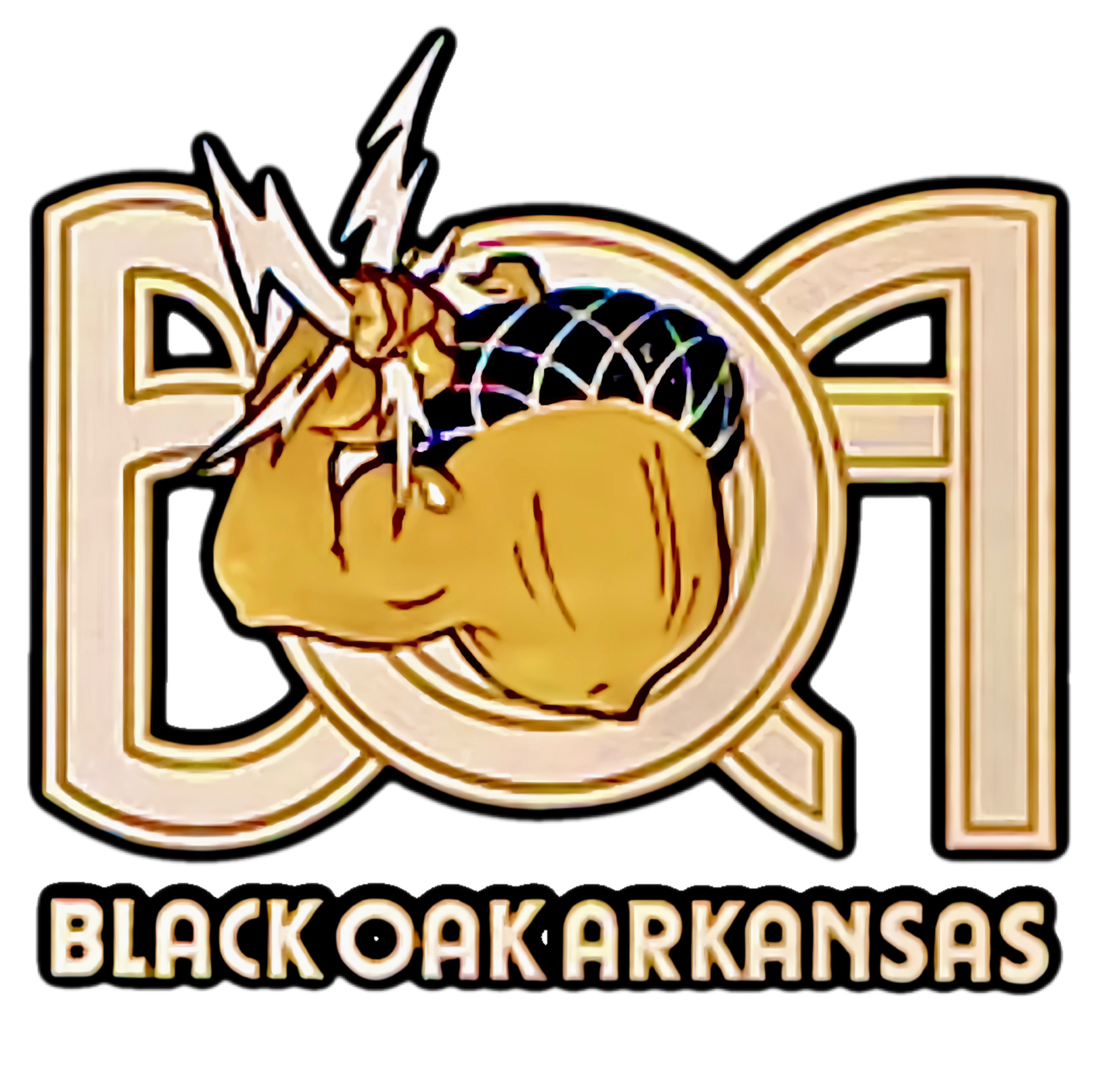 Black Oak Arkansas Powercorn Logo WITH name underneath