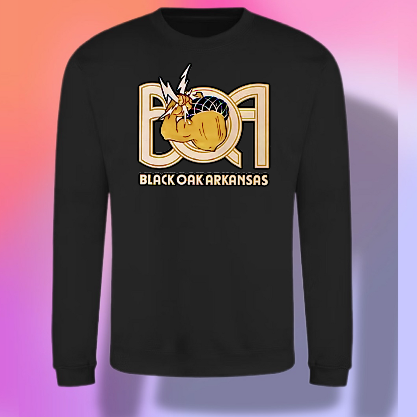 Black Oak Arkansas Powercorn Logo WITH name underneath