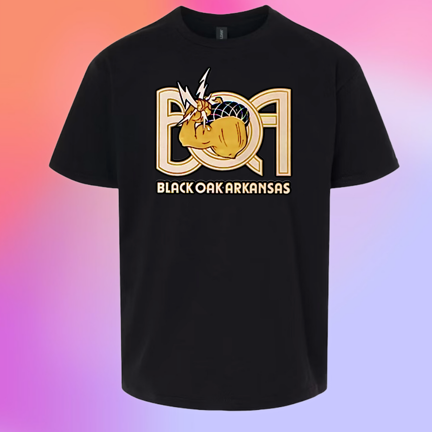 Black Oak Arkansas Powercorn Logo WITH name underneath