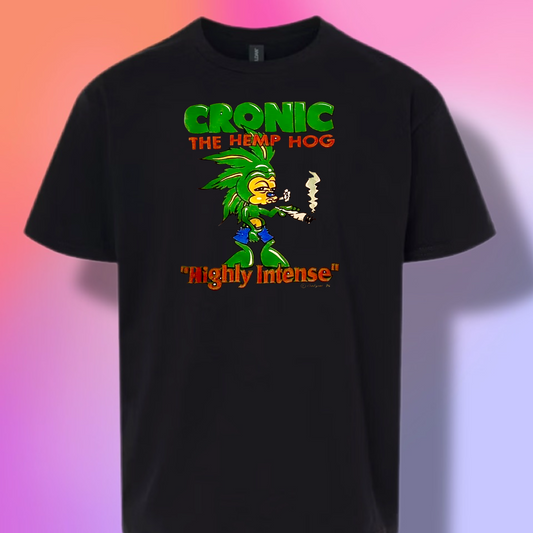 A CLASSIC!! Haha Funny Sonic The Hedgehog Spoof Pro-Weed Tee From The 1990's! Cronic The hemp hog lol