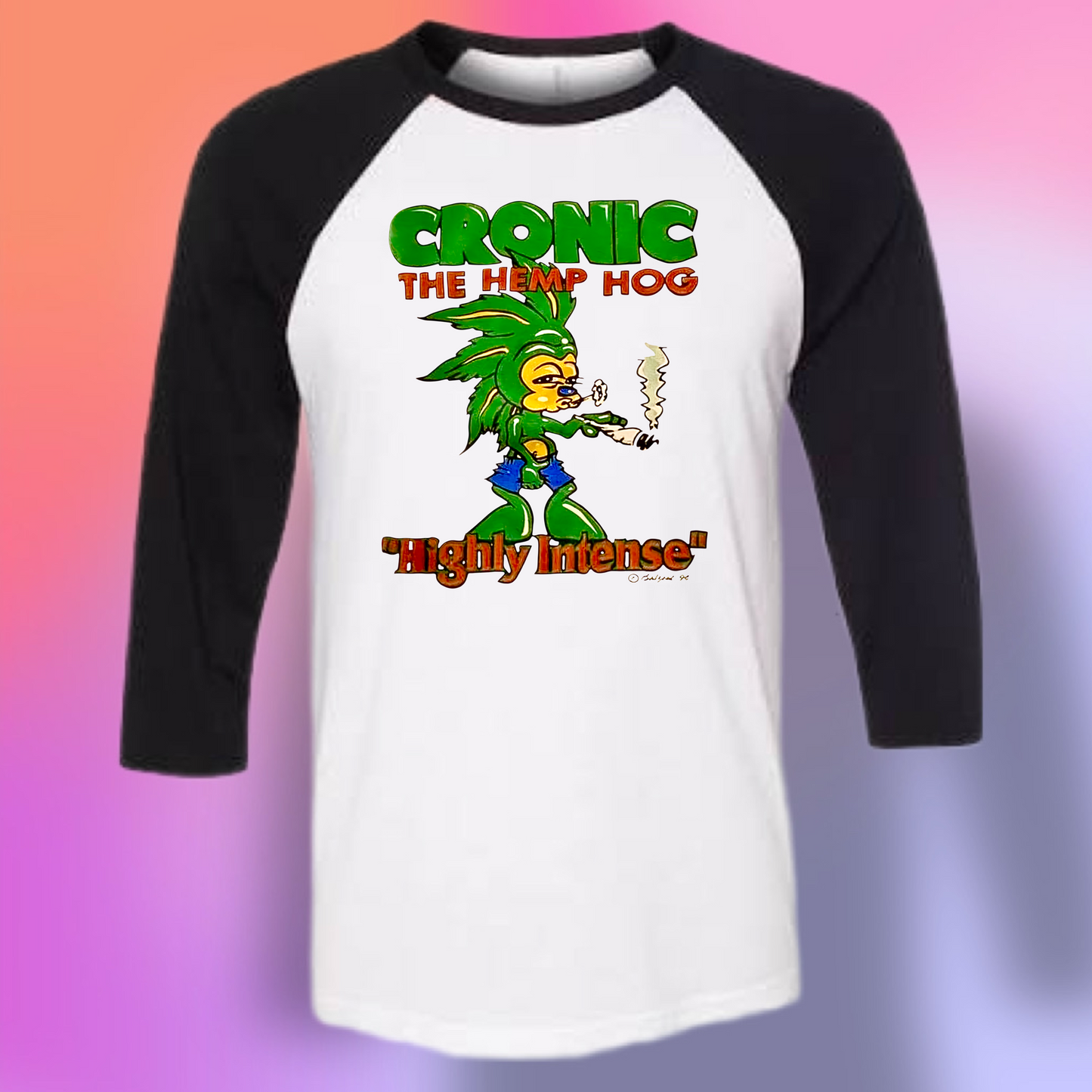 A CLASSIC!! Haha Funny Sonic The Hedgehog Spoof Pro-Weed Tee From The 1990's! Cronic The hemp hog lol