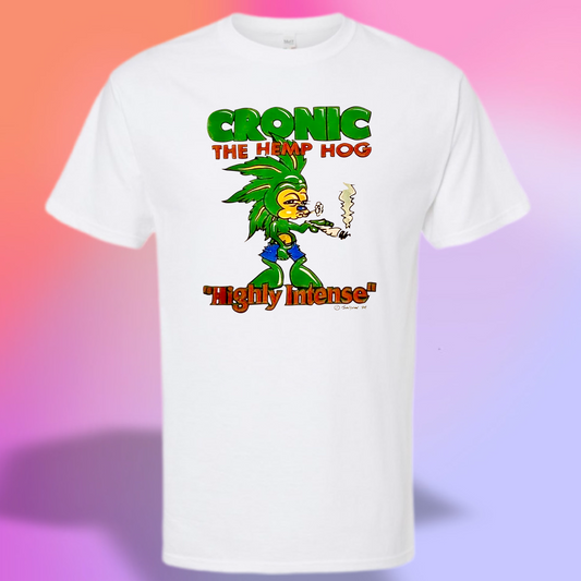A CLASSIC!! Haha Funny Sonic The Hedgehog Spoof Pro-Weed Tee From The 1990's! Cronic The hemp hog lol