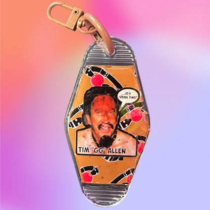 Killer one of a kind Epoxy Vintage Style Keychain! - Tim "GG" Allen