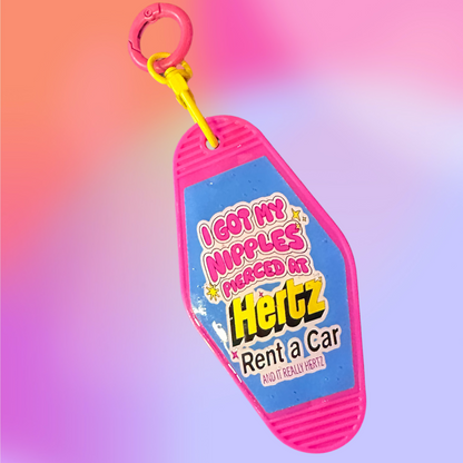 Killer one of a kind Epoxy Vintage Style Keychain! - I got my nips pierced at Hertz