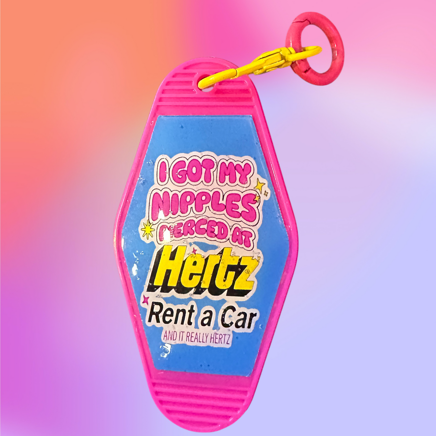 Killer one of a kind Epoxy Vintage Style Keychain! - I got my nips pierced at Hertz