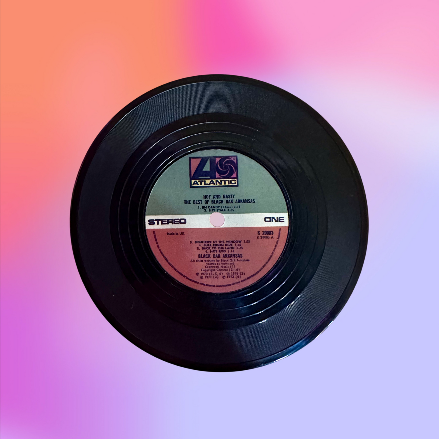 Killer Black Oak Arkansas Record Coasters & Player Holder!